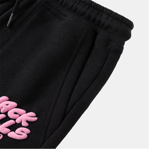 Black/Pink - Jack Wills - Kids JW Loose Fit Closed Hem Fleece Joggers