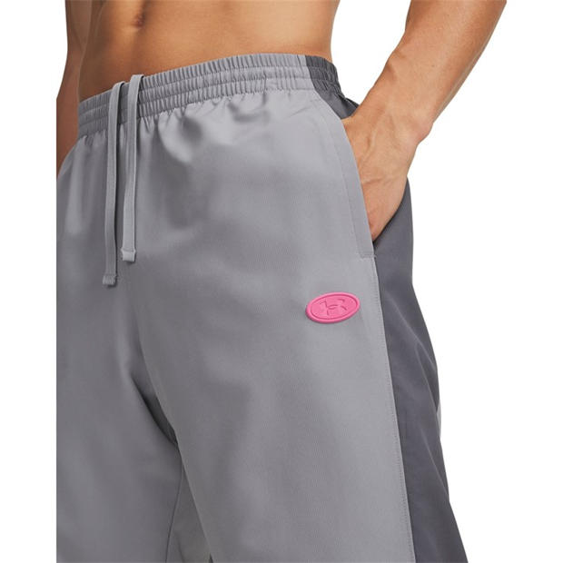 Steel Grey/Pink - Under Armour - Men's Rival Woven Joggers