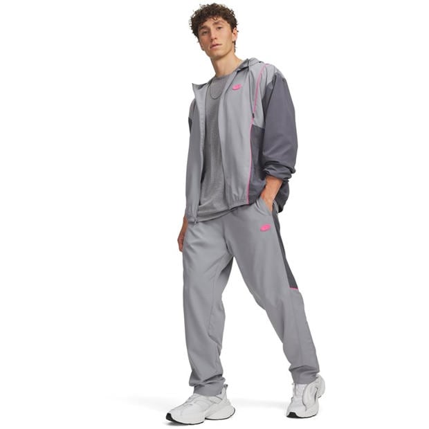 Steel Grey/Pink - Under Armour - Men's Rival Woven Joggers