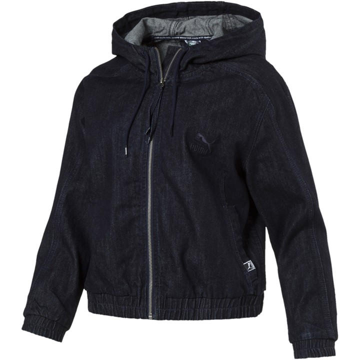 Puma Women's Black () Denim T7 Track Jacket in Size 8, Sports Direct