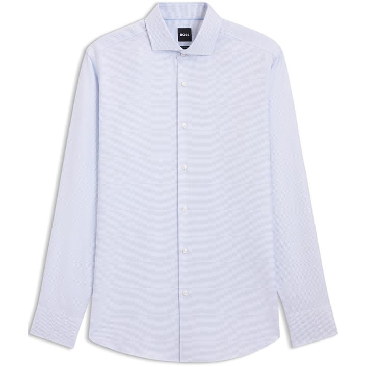 Boss Men's Blue Long Sleeve Patterned Shirt in Size 42, Sports Direct