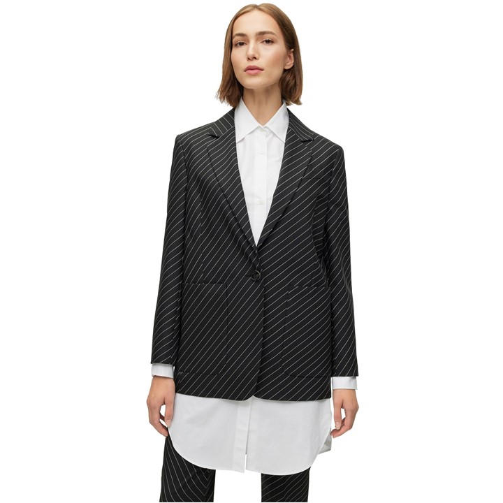 Boss Women's Black Jakua Structured Tailored Formal Jacket in Size 6, Sports Direct