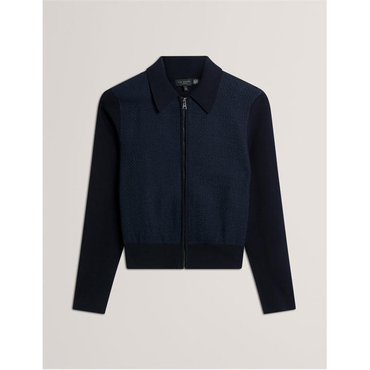 Ted Baker Women's Blue Knitted Zipped Cardigan in Size 8, Sports Direct
