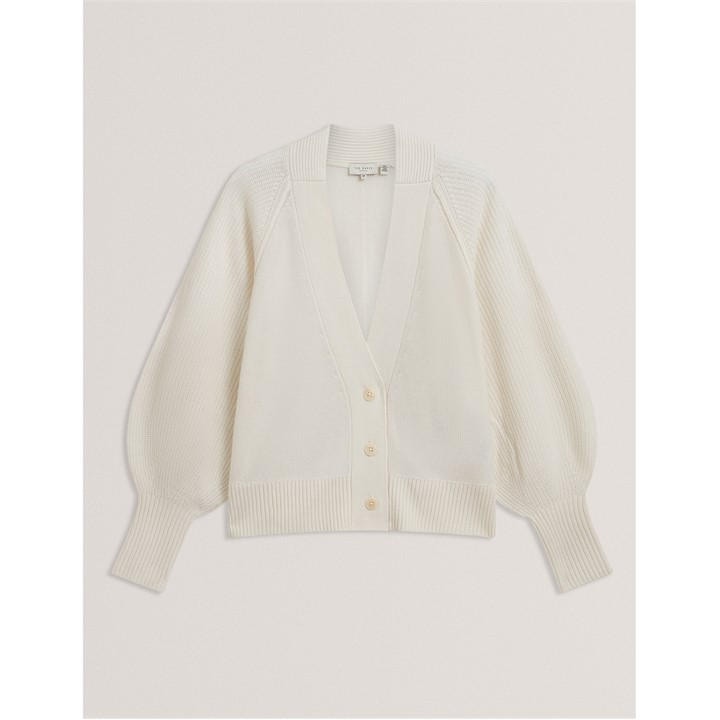 Ted Baker Women's Cream V Neck Cardigan in Size 8, Sports Direct