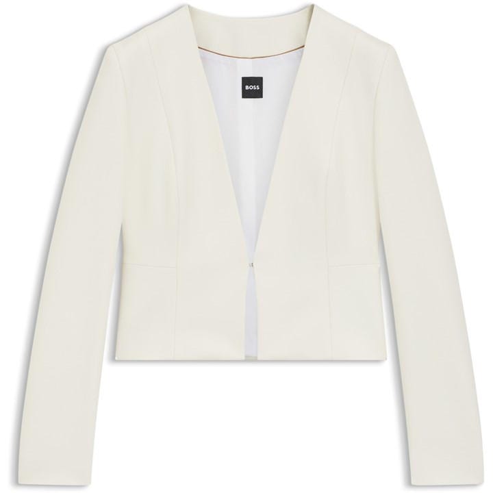 Boss Women's White Jamaisa Formal Jacket in Size 16, Sports Direct
