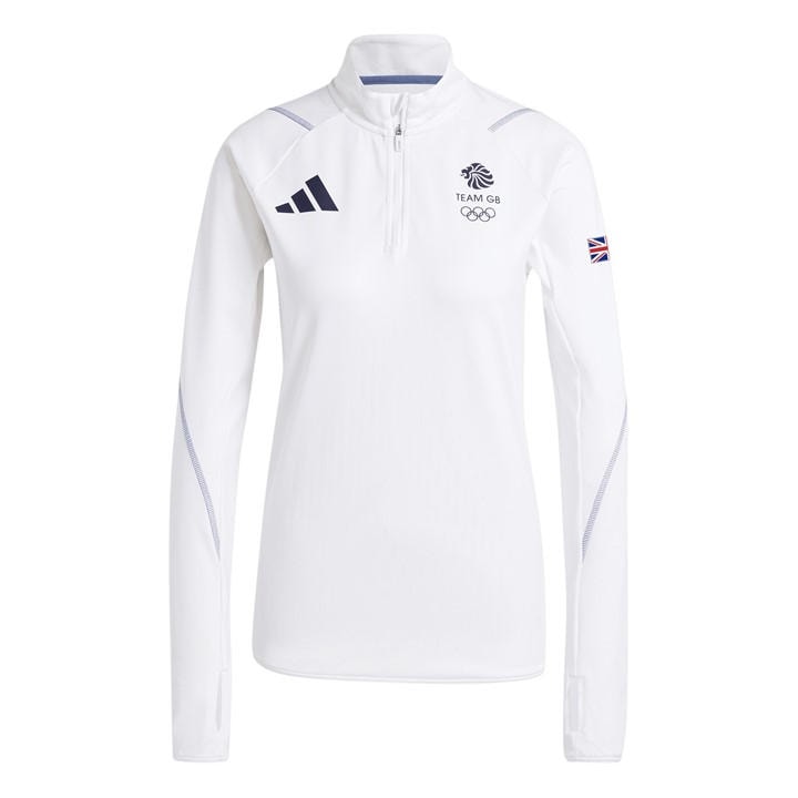 Adidas Women's White Team Gb Performance Tracksuit Top in Size L, Sports Direct