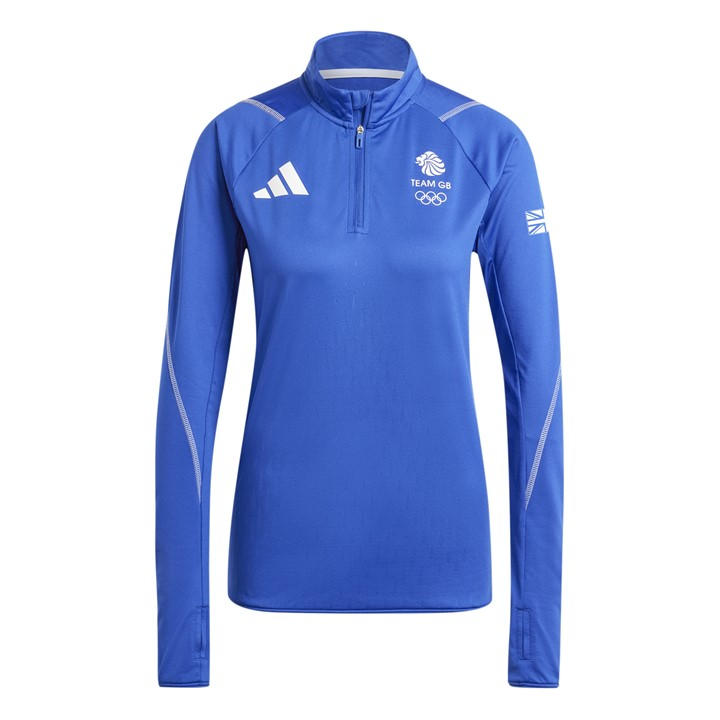 Adidas Women's Blue Team Gb Performance Tracksuit Top in Size L, Sports Direct