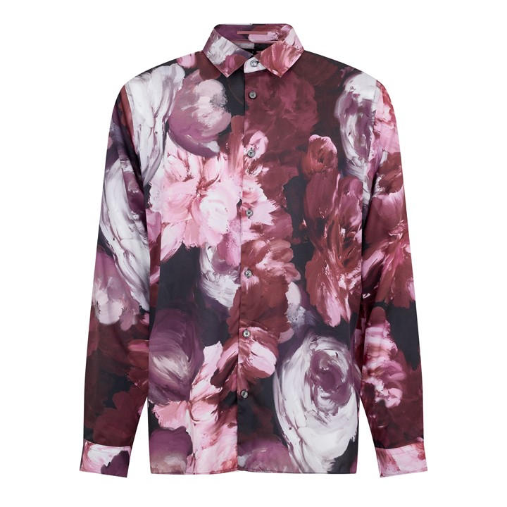 Ted Baker Men's Pink Biton Long-Sleeve Patterned Shirt in Size 6XL, Sports Direct