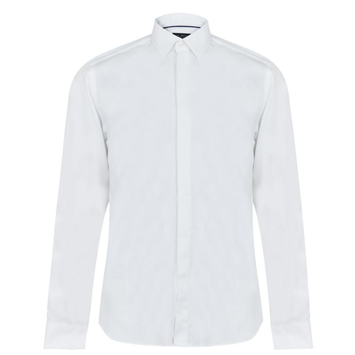 Ted Baker Men' White Pothos Slim Fit Shirt in Size S, Sports Direct