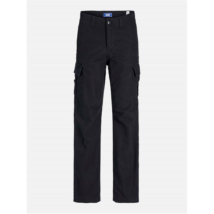 Jack And Jones Boys Black Kids' Kane Barkley Cargo Trousers in Size 14 Years, Sports Direct