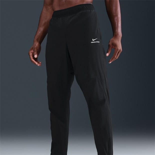 Black/White - Nike - Men's Pro Therma-Fit Training Tracksuit Bottoms