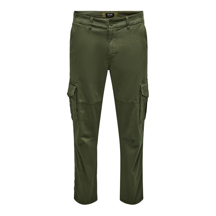 Only And Sons Men's Green Dean Cargo Trousers in Size 30 S, Sports Direct