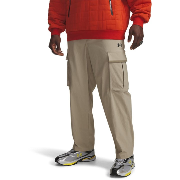 Under Armour Men's Brown Unstoppable Textured Woven Cargo Tracksuit Bottoms in Size 2XL, Sports Direct