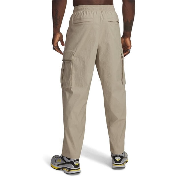 Brown - Under Armour - Men's Unstoppable Textured Woven Cargo Tracksuit Bottoms