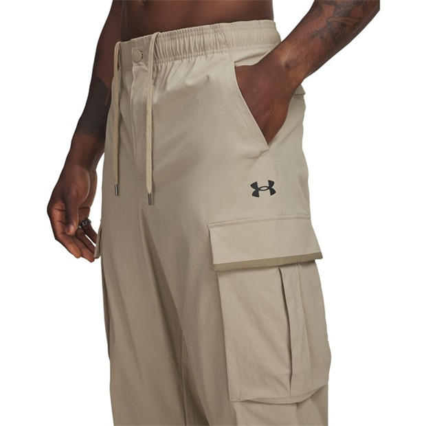 Brown - Under Armour - Men's Unstoppable Textured Woven Cargo Tracksuit Bottoms