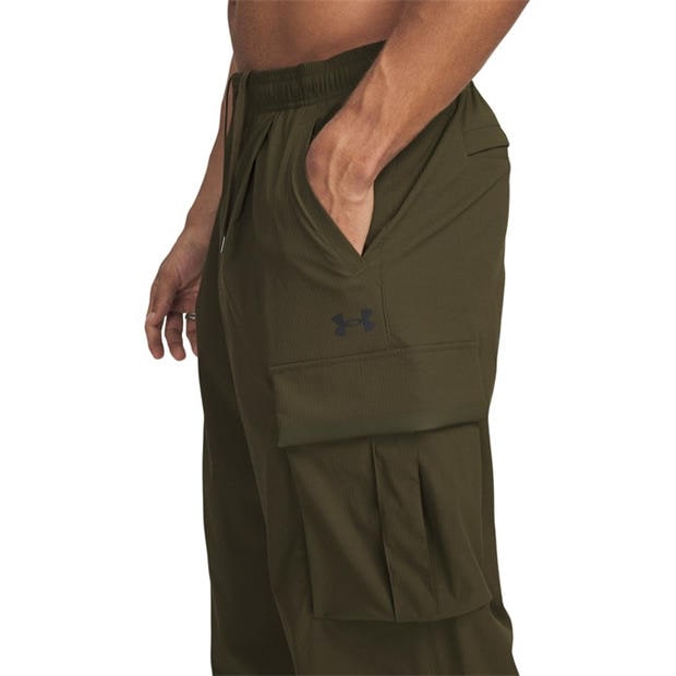 Green - Under Armour - Men's Unstoppable Textured Woven Cargo Tracksuit Bottoms