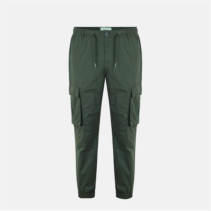 Firetrap Men's Green Cotton Elasticated Cuffs Cargo Trousers in Size 2XL, Sports Direct