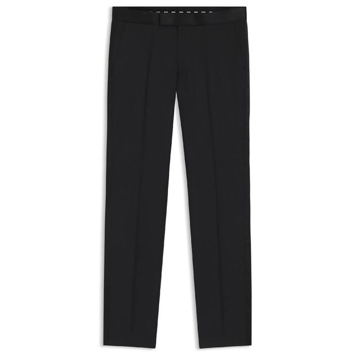 Boss Men's Black H Lenon Tux Straight Leg Trousers in Size 38, Sports Direct