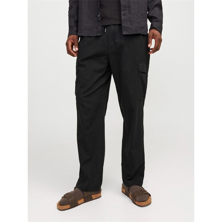 Jack And Jones Men' Black Karl Cargo Trousers in Size S, Sports Direct