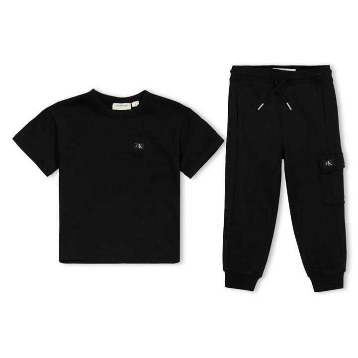 Calvin Klein Jeans Boys Black Kids' Terry Short Sleeve Set in Size 3 - 4 Years, Sports Direct