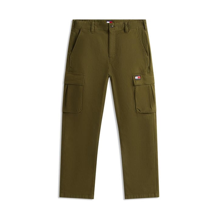 Tommy Jeans Men's Green Otis Canvas Cargo Trousers in Size L, Sports Direct