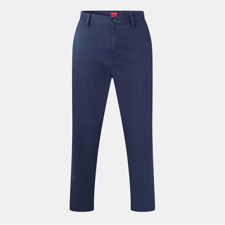 Hugo Men's Blue Tailored Straight Leg Trousers in Size L, Sports Direct