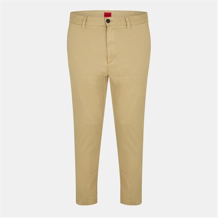 Hugo Men's Beige Straight Leg Trousers in Size 38 R, Sports Direct