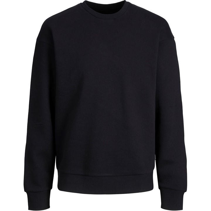 Jack And Jones Men's Black Bradley Crew Sweater Plus 2XL