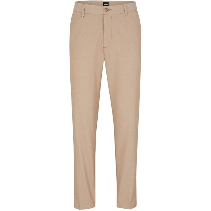 Boss Men's Beige Kane Straight Leg Trousers in Size 38 R, Sports Direct