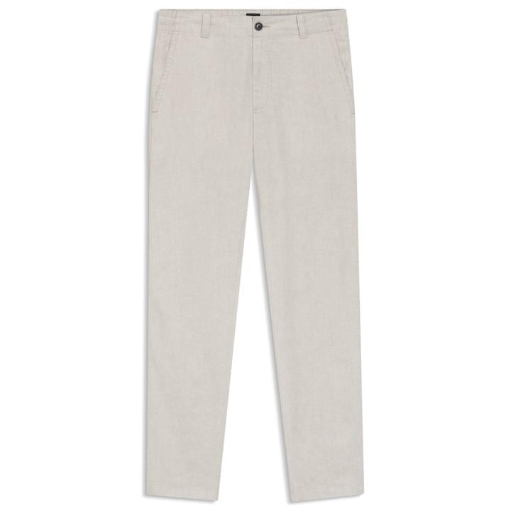 Boss Men's Grey Orange Straight Leg Linen Trousers in Size 34 R, Sports Direct