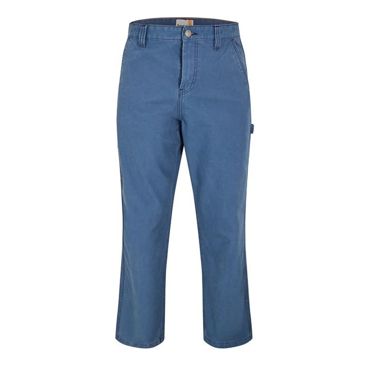 Timberland Men's Blue Washed Canvas Carpenter Straight Leg Trousers in Size 30, Sports Direct