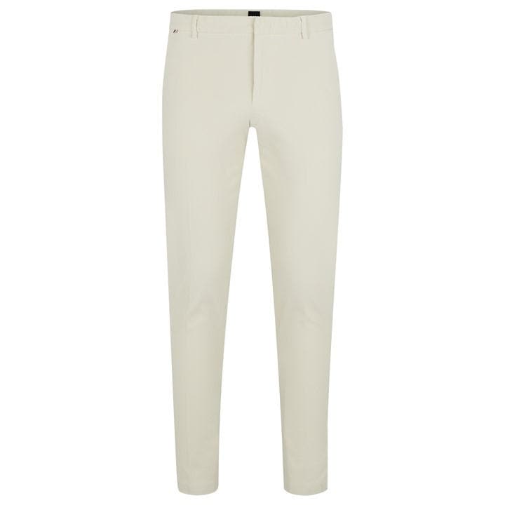 Boss Men's White Kaito1 Straight Leg Trousers in Size 40 R, Sports Direct
