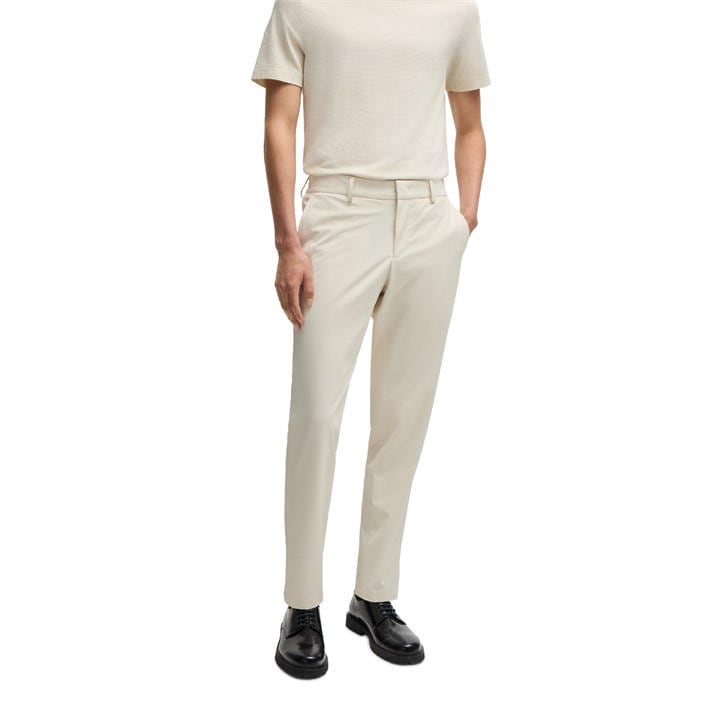 Boss Men's White P Genius Straight Leg Trousers in Size 34, Sports Direct