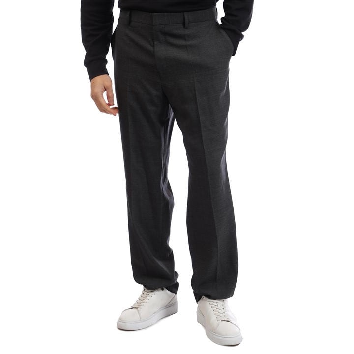 Boss Men's Grey Leon Mm Straight Leg Trousers in Size 38, Sports Direct