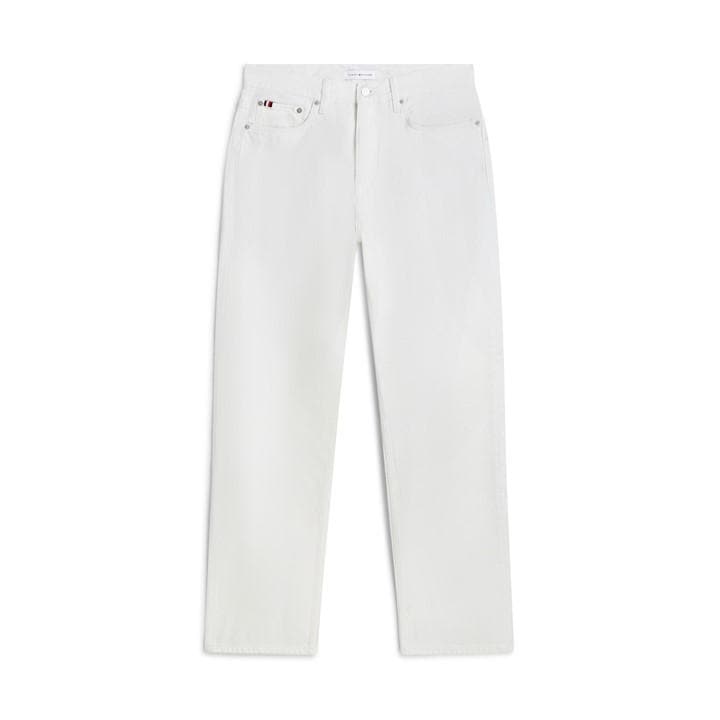 Tommy Hilfiger Men's White Straight Leg Trousers in Size M, Sports Direct