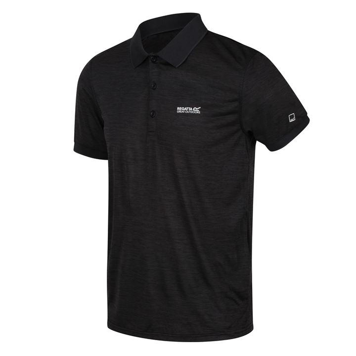 Regatta Men's Black Remex Ii Quick-Drying Polo Shirts in Size 5XL, Sports Direct