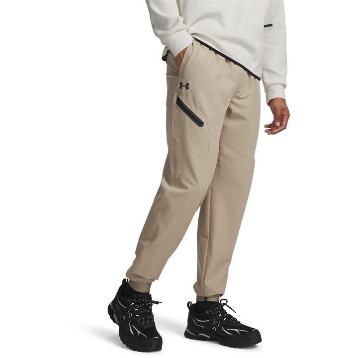 Under Armour Men' Beige Unstoppable Closed Hem Woven Joggers in Size S, Sports Direct