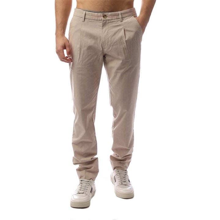 Boss Men's Beige Kaito1-Pl Slim Fit Trousers in Size 36 R, Sports Direct