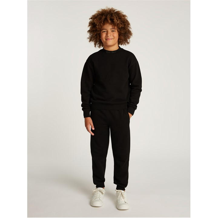 Calvin Klein Jeans Boys Black Kids' Embroidered Logo Terry Clothing Set, Sports Direct