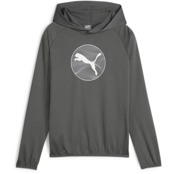 Puma Boys Grey Active Sports Poly Hoodie in Size 9 - 10 Years, Sports Direct