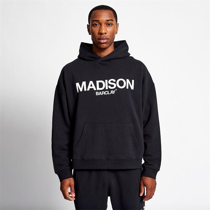 Madison Barclay Men's Black Ocean Av Hoodie in Size XS, Sports Direct
