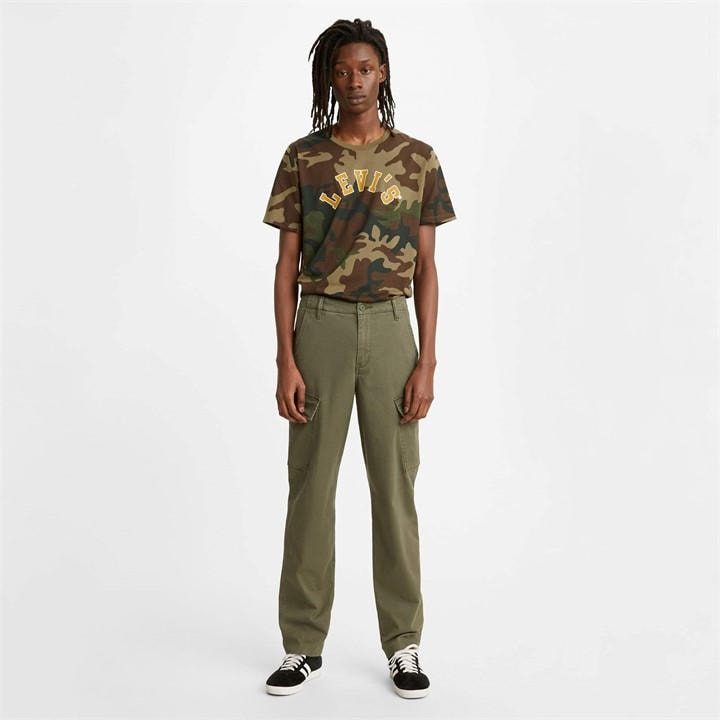 Levis Men's Green Tapered Cargo Trousers in Size 34 S, Sports Direct