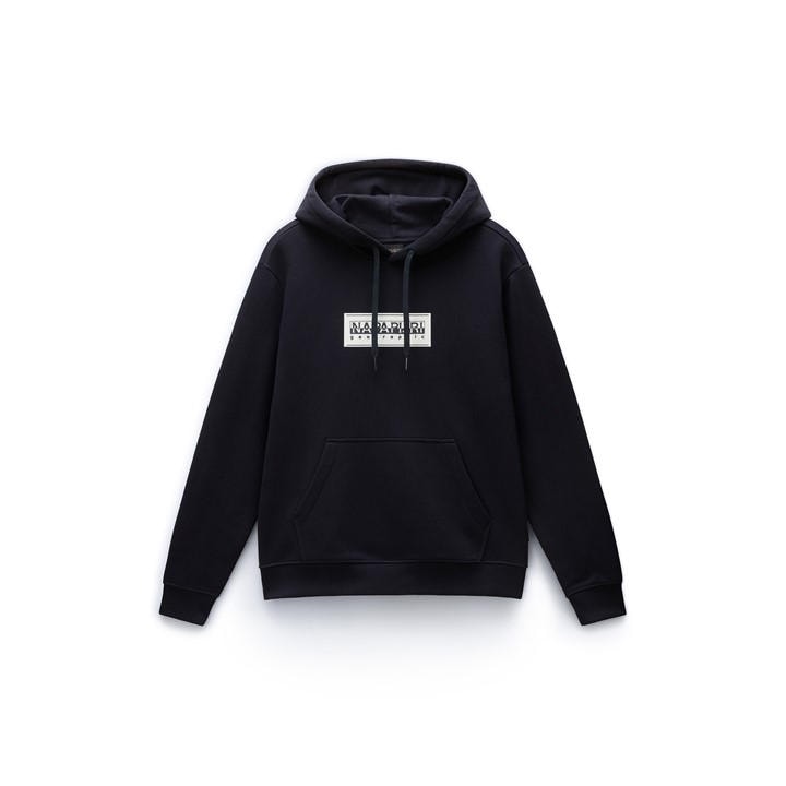 Napapijri Men's Black S-Box Logo Hoodie in Size 2XL, Sports Direct