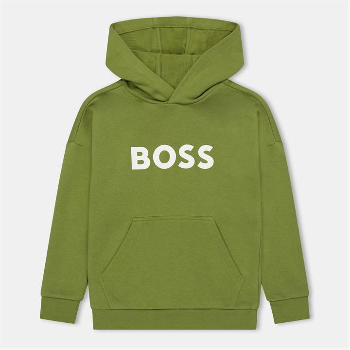 Boss Boys Green Kids' Logo Pullover Hoodie in Size 9 - 10 Years, Sports Direct