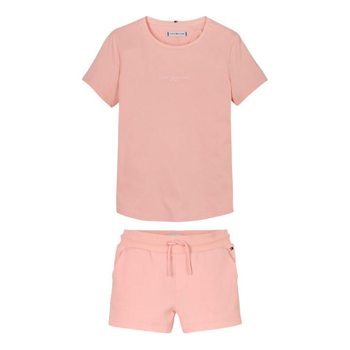 Tommy Hilfiger Girls Pink Mini Corp Set Tee + Short Size 9