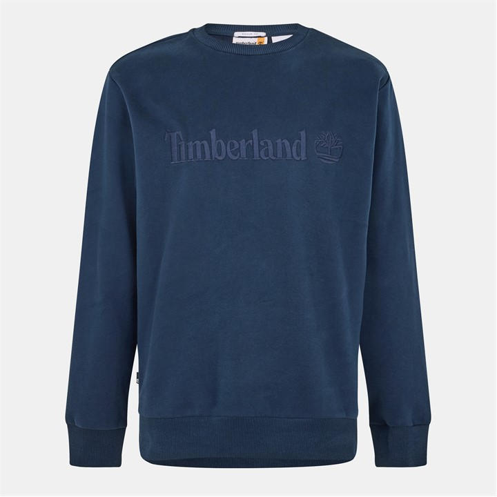 Timberland Men' Blue Dark Denim Crew Sweatshirt in Size S, Sports Direct