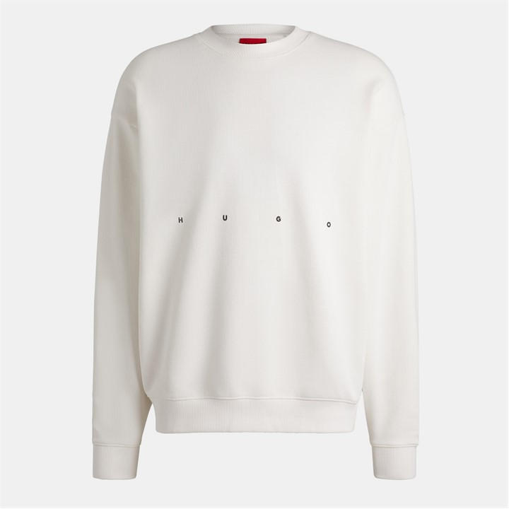 Hugo Men's White Cotton Crew Sweatshirt in Size XL, Sports Direct