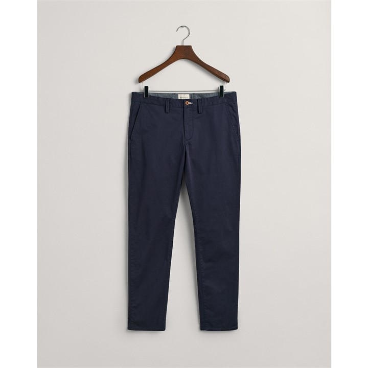 Gant Men's Blue Slim Fit Twill Chinos in Size 32 S, Sports Direct