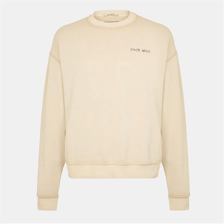 Jack Wills Men' Beige Jw Worn Well Crew Sweatshirt in Size S, Sports Direct