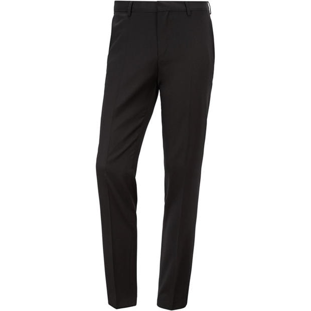 Black - Boss - Men's Herringbone Twill Gibson Italian Wool Trousers